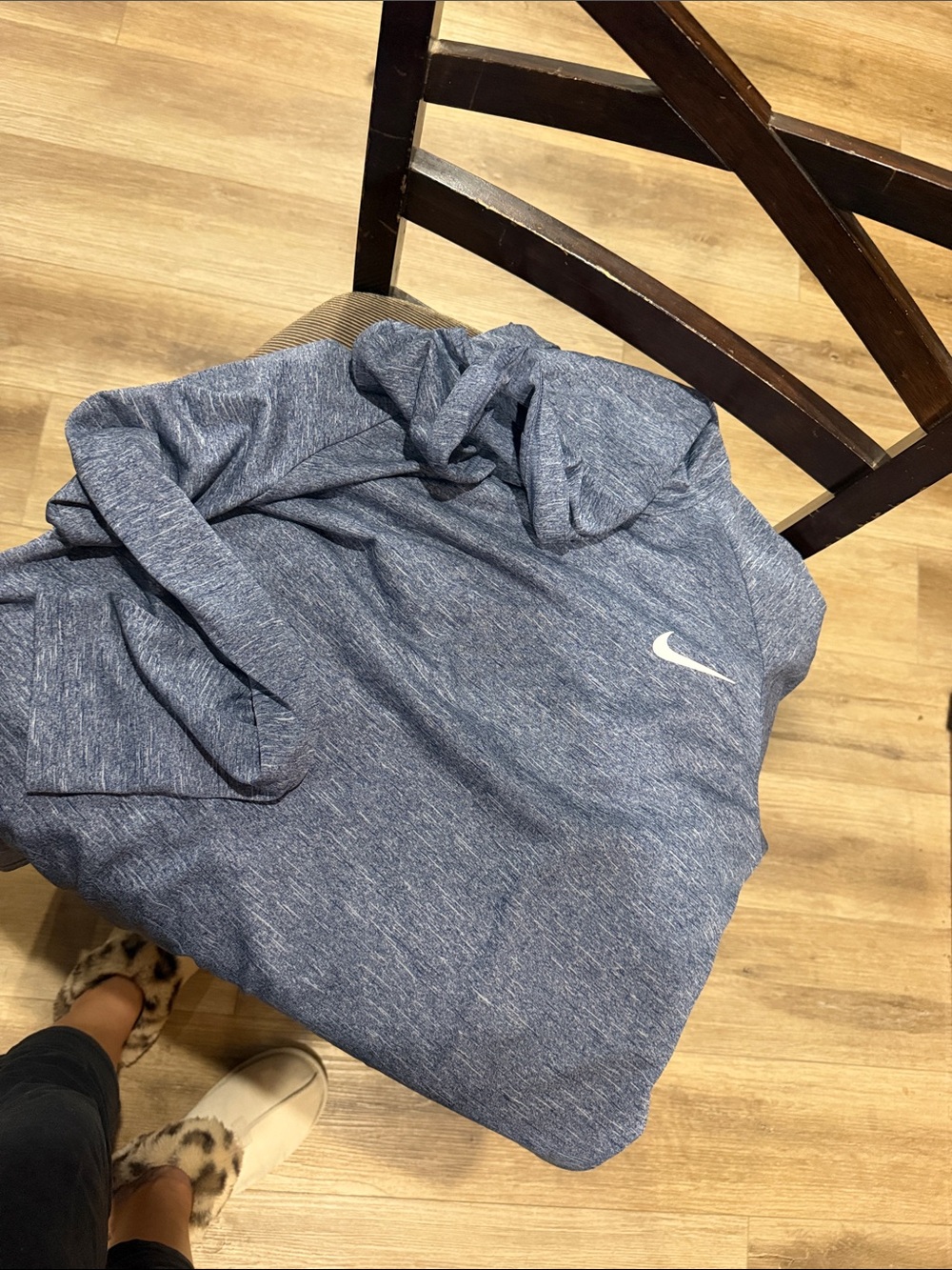 Nike Men's Heather Navy Pullover Hoodie